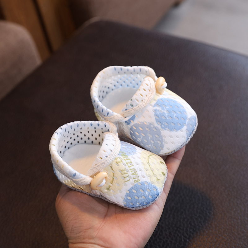 Παπούτσια βρεφών για προ-περπάτημα, επάνω μέρος με πλέγμα, σόλα από ύφασμα, εσωτερικό από πλεκτό ύφασμα, στρογγυλή μύτη