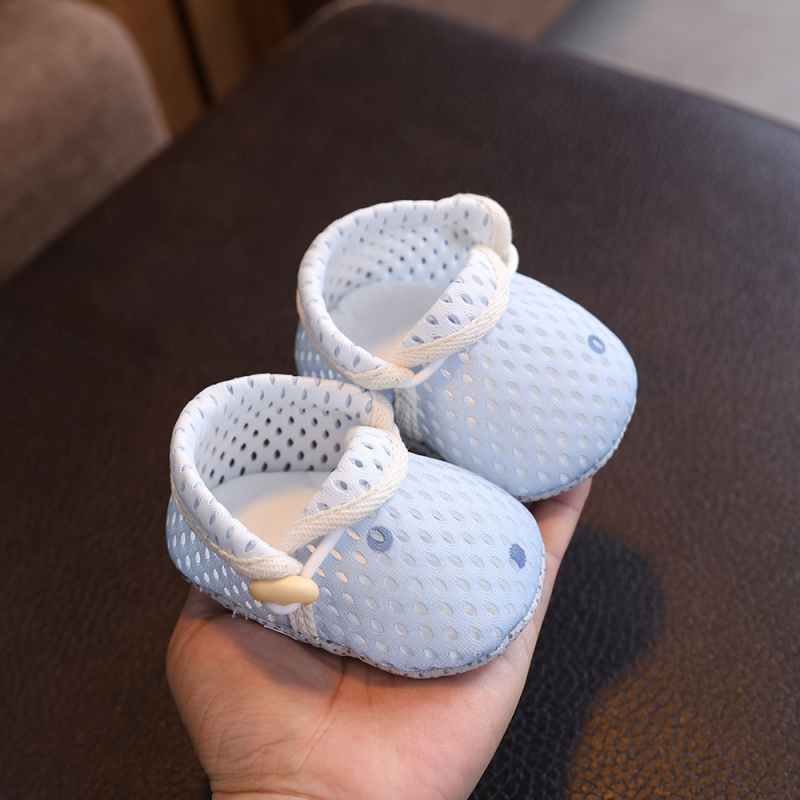 Παπούτσια βρεφών για προ-περπάτημα, επάνω μέρος με πλέγμα, σόλα από ύφασμα, εσωτερικό από πλεκτό ύφασμα, στρογγυλή μύτη