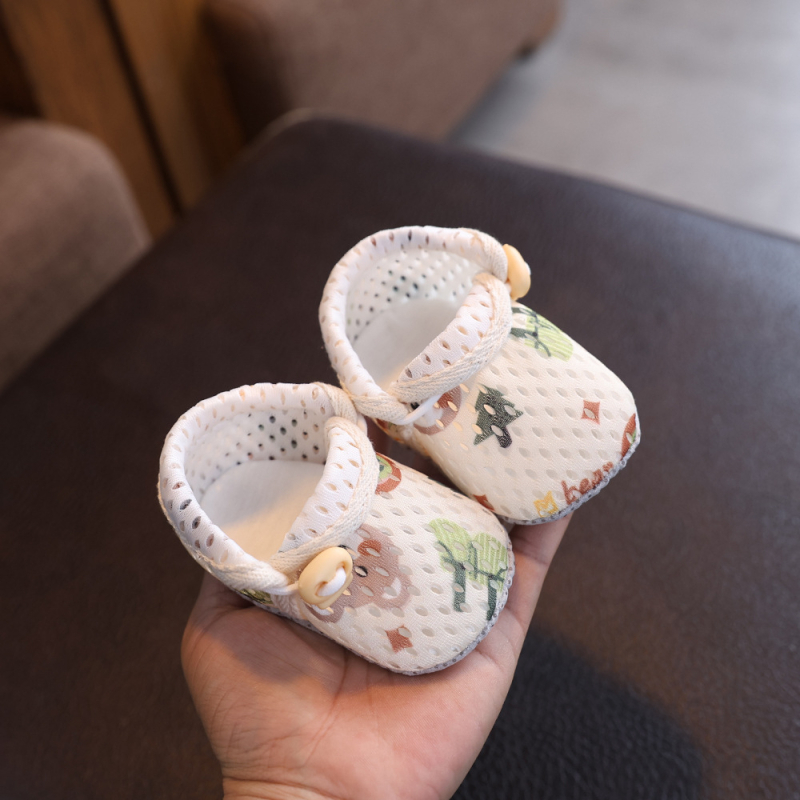 Παπούτσια βρεφών για προ-περπάτημα, επάνω μέρος με πλέγμα, σόλα από ύφασμα, εσωτερικό από πλεκτό ύφασμα, στρογγυλή μύτη