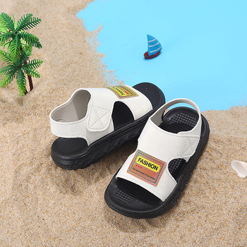 Unisex dječje sandale s ručnim šivanjem, ljetne plažne cipele za djecu, gumeni potplat, Velcro kopča