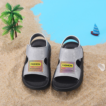 Unisex dječje sandale s ručnim šivanjem, ljetne plažne cipele za djecu, gumeni potplat, Velcro kopča