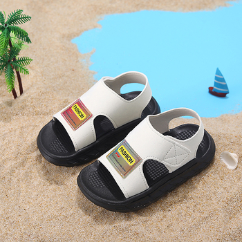 Unisex dječje sandale s ručnim šivanjem, ljetne plažne cipele za djecu, gumeni potplat, Velcro kopča