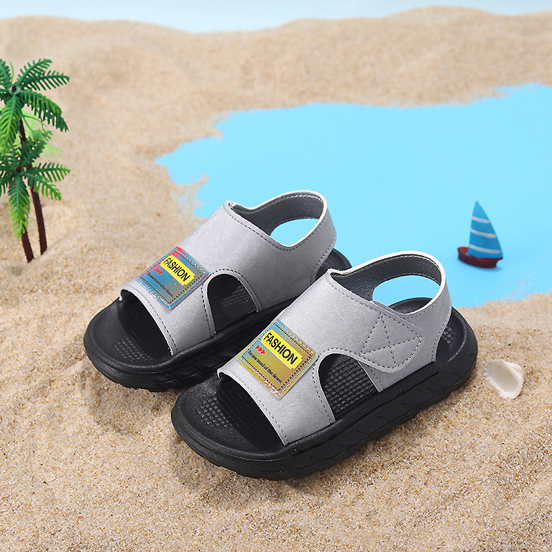 Unisex dječje sandale s ručnim šivanjem, ljetne plažne cipele za djecu, gumeni potplat, Velcro kopča