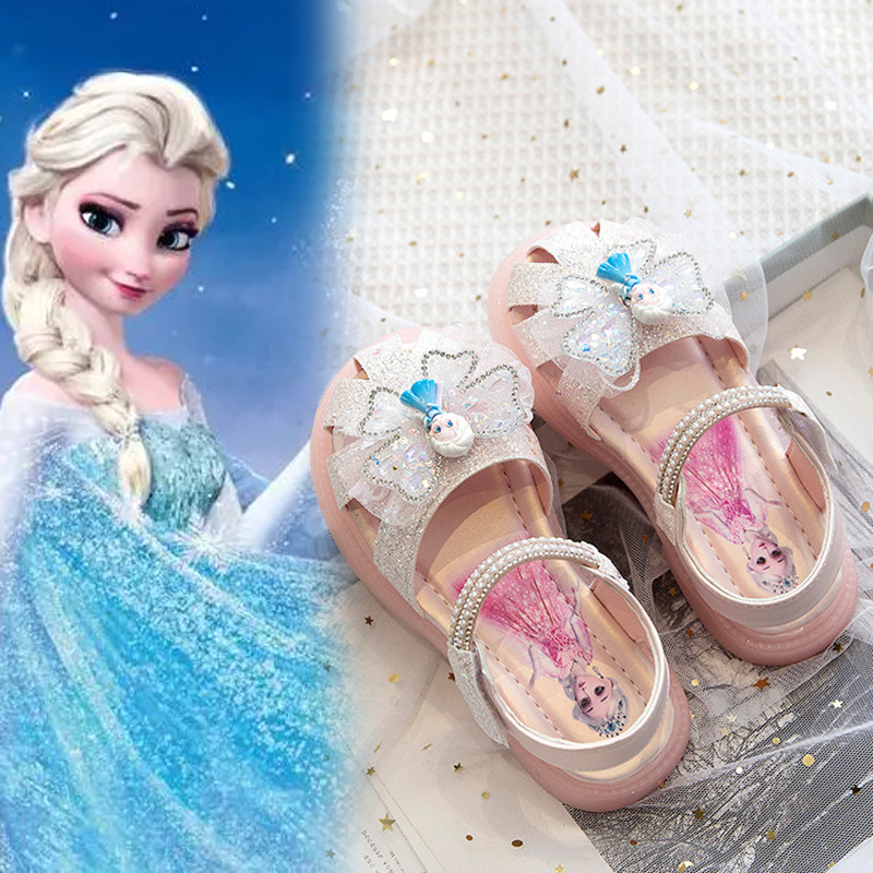 Dječje sandale Elsa za djevojčice, ljeto 2025, za dob 3–6 godina, s Velcro kopčom, gumeni potplat