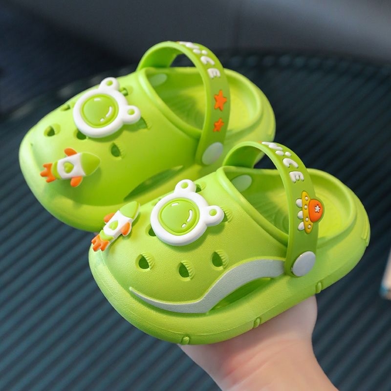 Детски чехли – летен дизайн с мечка, PVC горна част, нехлъзгаща се мека подметка, за деца 2–12 г., вътрешно ползване