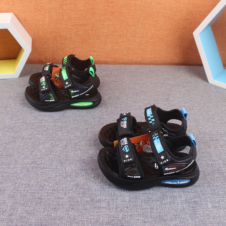 Plažne tenisice za dječake, potplat od poliuretana, Velcro zatvarač, uzorak s slovima, za djecu 4–16 godina