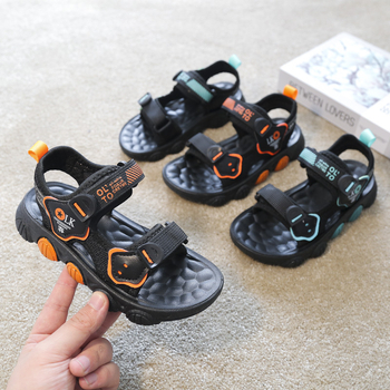 Muške sportske sandale za plažu s prugastim uzorkom, gornji dio od umjetne kože, zatvarač na Velcro, gumena podplat