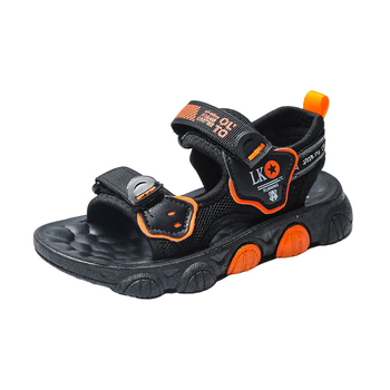 Muške sportske sandale za plažu s prugastim uzorkom, gornji dio od umjetne kože, zatvarač na Velcro, gumena podplat