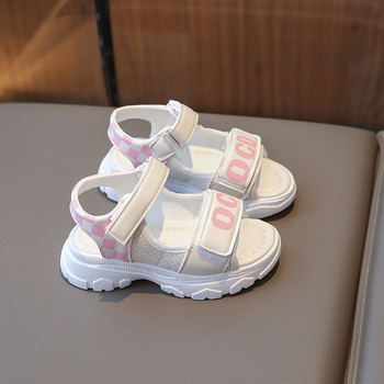 Dječje sandale One-Line, koreanskog stila, gornji dio od umjetne kože, gumena potplata, Velcro zatvarač