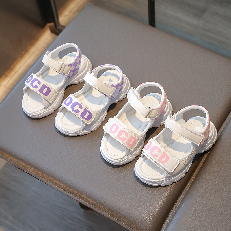 Dječje sandale One-Line, koreanskog stila, gornji dio od umjetne kože, gumena potplata, Velcro zatvarač