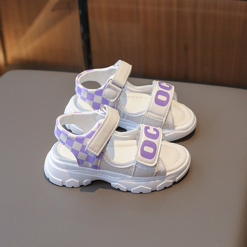 Dječje sandale One-Line, koreanskog stila, gornji dio od umjetne kože, gumena potplata, Velcro zatvarač