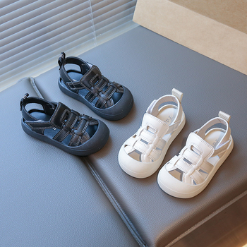 Vaikų sportinės sandalės, unisex, Velcro užsegimas, viršus iš dirbtinės odos, PVC padas, skirtos vaikams nuo 1 iki 6 metų