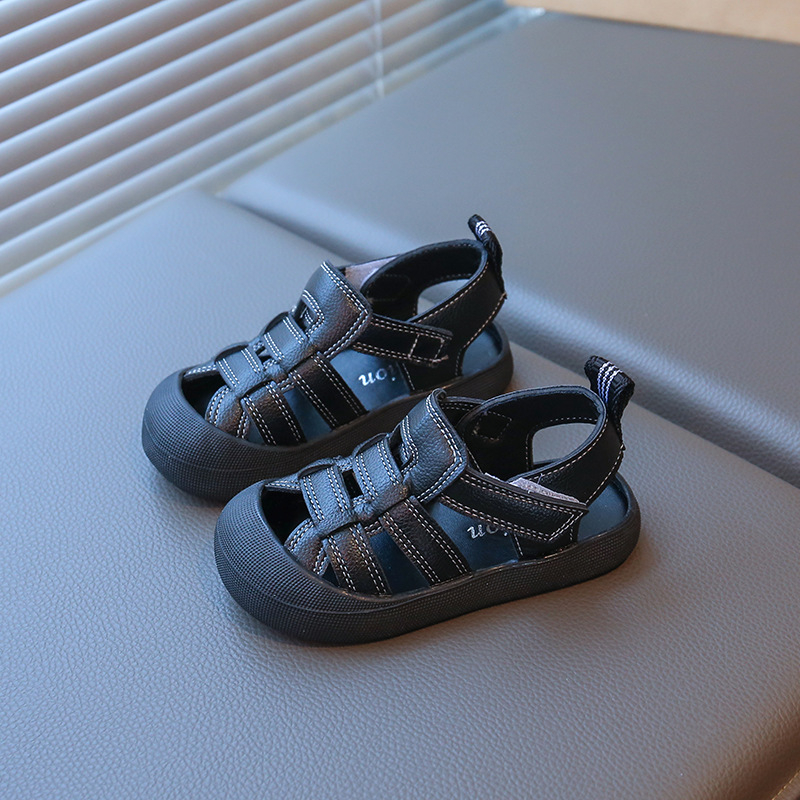 Vaikų sportinės sandalės, unisex, Velcro užsegimas, viršus iš dirbtinės odos, PVC padas, skirtos vaikams nuo 1 iki 6 metų