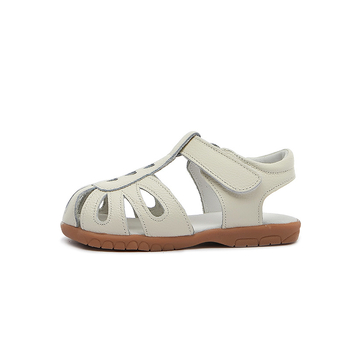 Unisex vaikų sandalai iš natūralios odos, Velcro užsegimas, išpjautas pirštų prieky, kvėpuojanti EVA įdėklas