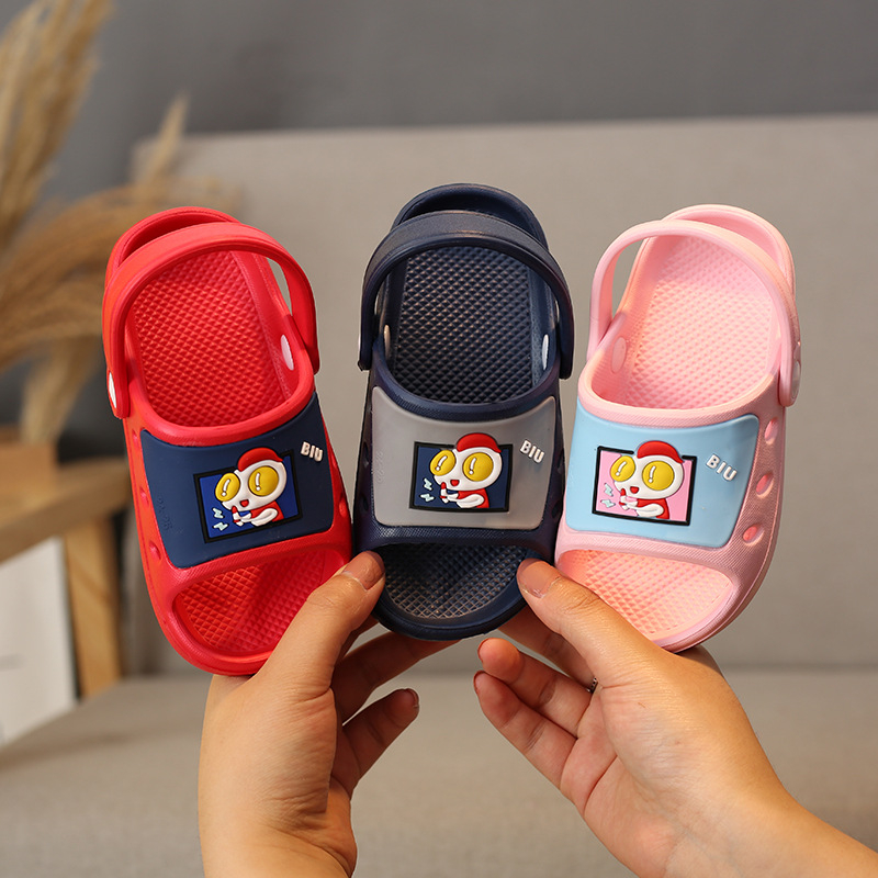 Dinozauro vaikiški sandalai vasarai, neslidūs viduje ir lauke, kvėpuojantys ir greitai džiūstantys (viršus EVA, pada EVA, greitas džiūvimas, cartoon modelis)