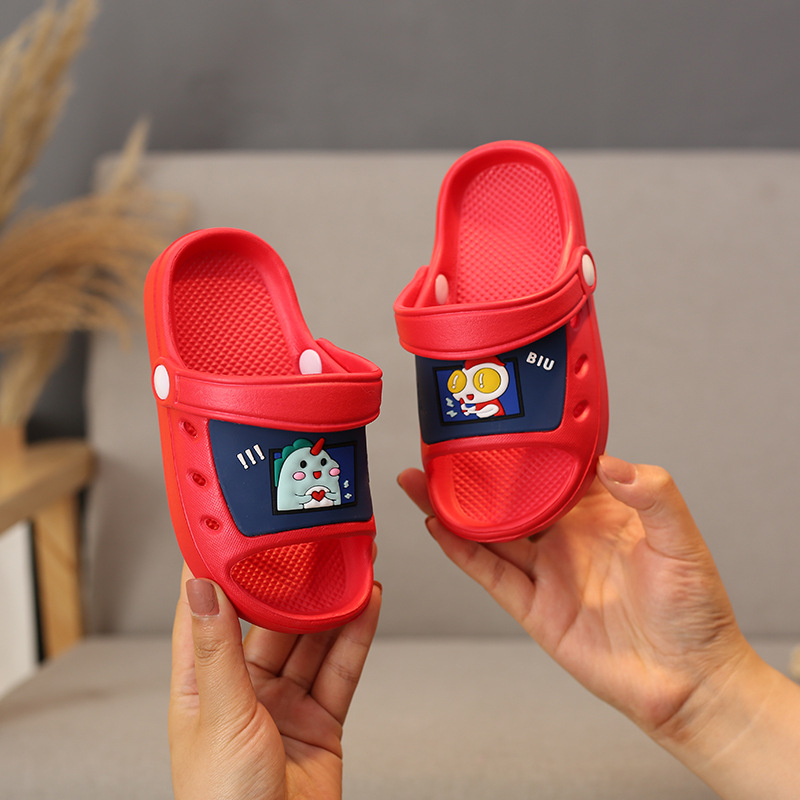 Dinozauro vaikiški sandalai vasarai, neslidūs viduje ir lauke, kvėpuojantys ir greitai džiūstantys (viršus EVA, pada EVA, greitas džiūvimas, cartoon modelis)