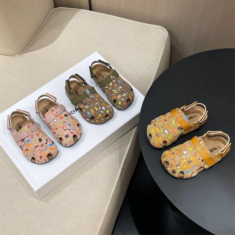 Birkenstock детски сандали унисекс, горна част кравешки велур nubuck, възраст 1–6 г., мультяшен стил, лято 2024