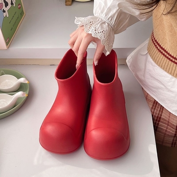 Cizme de ploaie pentru femei, partea superioară EVA, talpă groasă antiderapantă, impermeabile și rezistente la uzură, patru anotimpuri, toc 3–5 cm