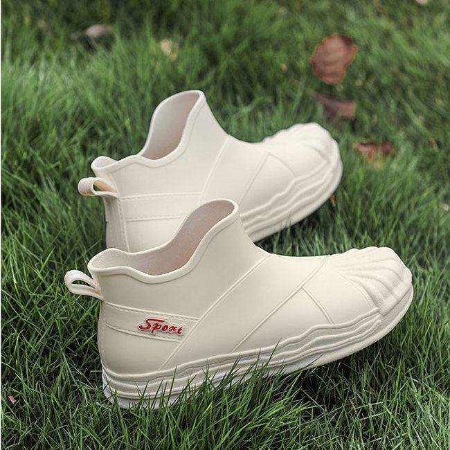 Ghete de ploaie pentru femei, partea superioară din PVC, design cu tub scurt, pentru adulți