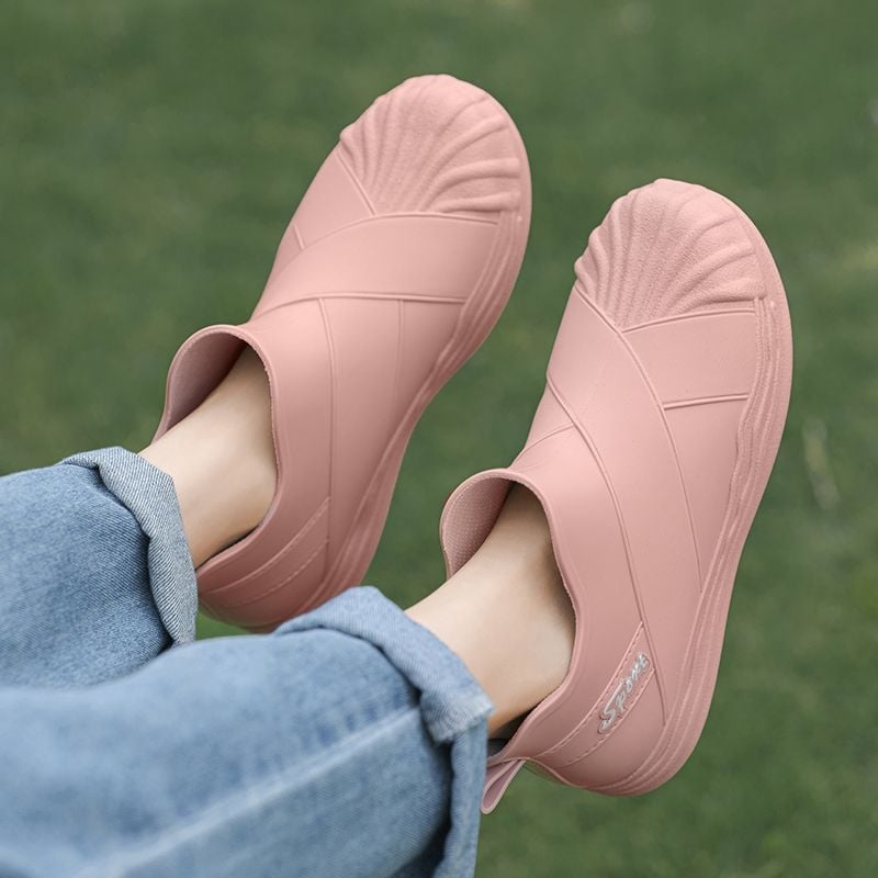 Ghete de ploaie pentru femei, partea superioară din PVC, design cu tub scurt, pentru adulți