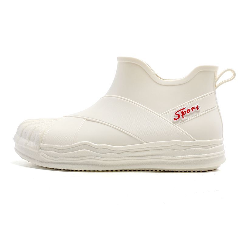 Ghete de ploaie pentru femei, partea superioară din PVC, design cu tub scurt, pentru adulți