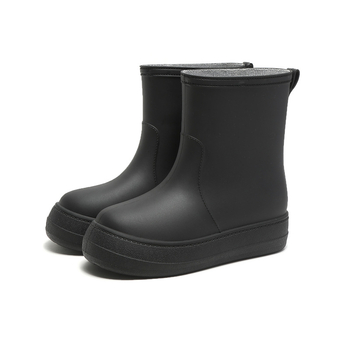 Ženske čizme za kišu srednje visine, vodootporne, protuklizne, s fleece podstavom, PVC gornji dio, niski pet 1–3 cm