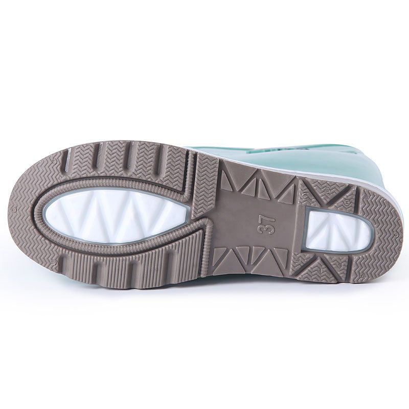 3531 cizme de ploaie pentru femei, înalte, PVC, talpă întărită, toc scăzut 1-3 cm, culoare uni, primăvară și toamnă