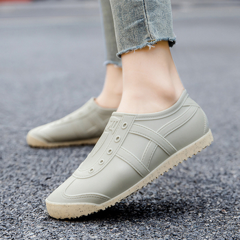 Cizme de ploaie pentru femei, din cauciuc, talie joasă, impermeabile, ușoare, antiderapante, partea superioară din PVC