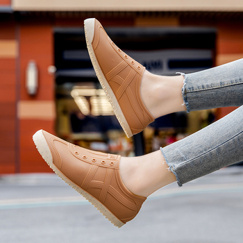 Cizme de ploaie pentru femei, din cauciuc, talie joasă, impermeabile, ușoare, antiderapante, partea superioară din PVC