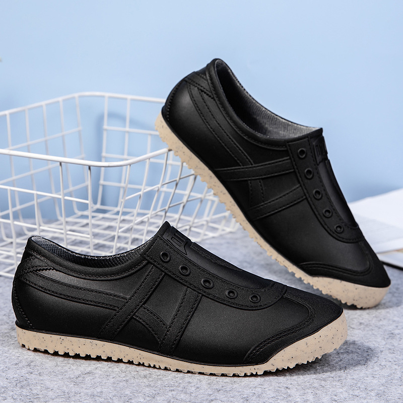 Cizme de ploaie pentru femei, din cauciuc, talie joasă, impermeabile, ușoare, antiderapante, partea superioară din PVC