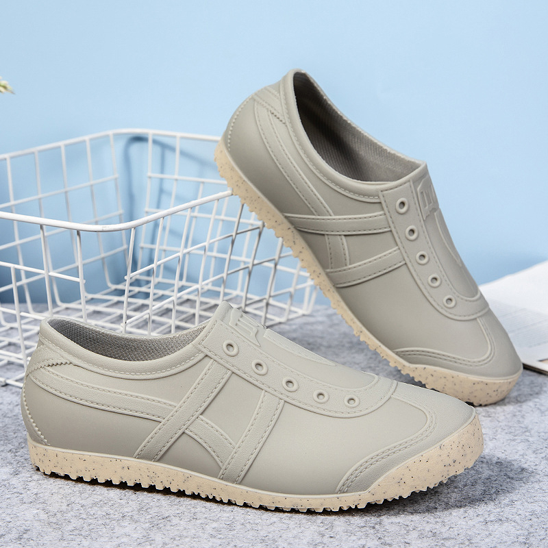 Cizme de ploaie pentru femei, din cauciuc, talie joasă, impermeabile, ușoare, antiderapante, partea superioară din PVC