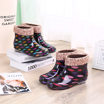 Ghete de ploaie pentru femei din PVC, impermeabile, toc mic 1–3 cm, gleznă scurtă, pentru sezon ploios