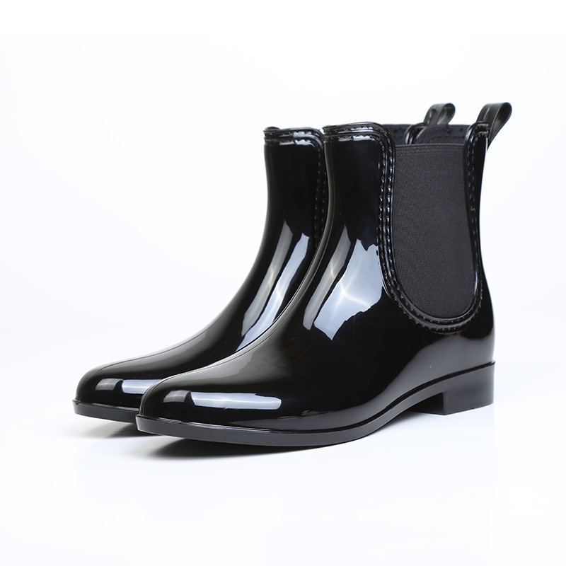 Shantuo Ženske kišne čizme, PVC gornji dio, niski shaft, srednja petica 3-5 cm, jednostavan jednobojni dizajn
