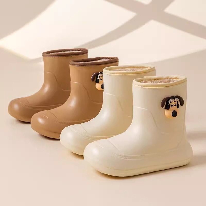 Cizme de ploaie pentru femei din EVA, până la gambă, design îngroșat, toc mediu 3-5 cm, stil Cartoon Paradise