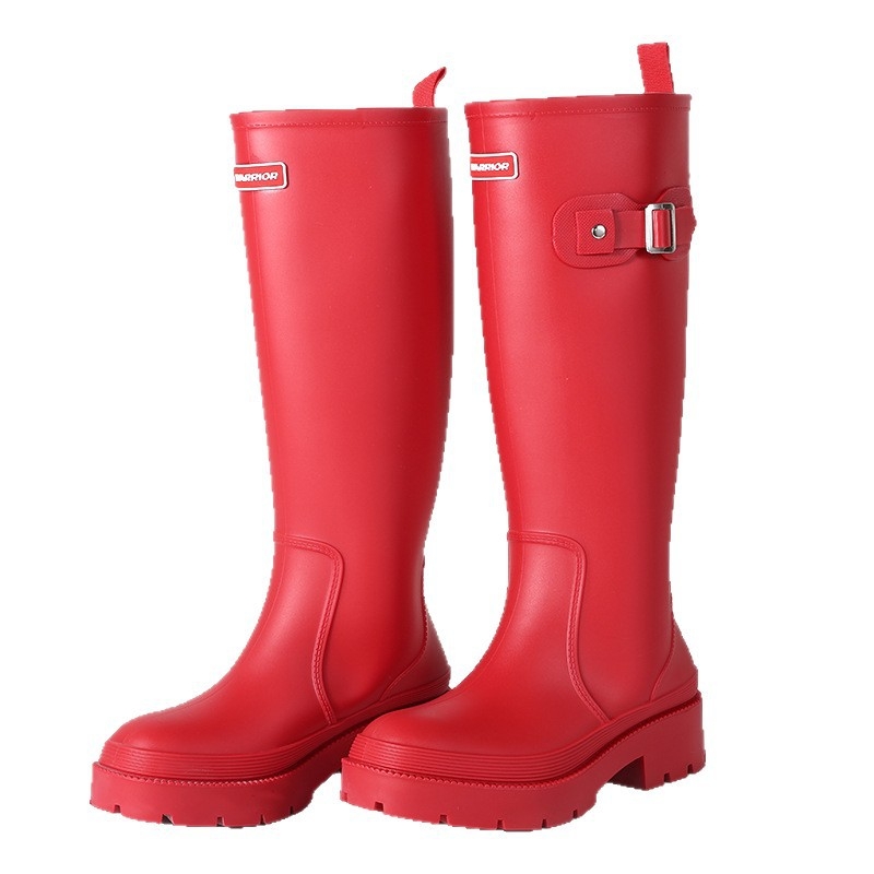 Cizme de ploaie pentru femei, înalte, talpă groasă, exterior PVC, impermeabile, antiderapante