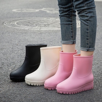 Cizme de ploaie din PVC pentru femei, înălțime medie a gambelor, adultă