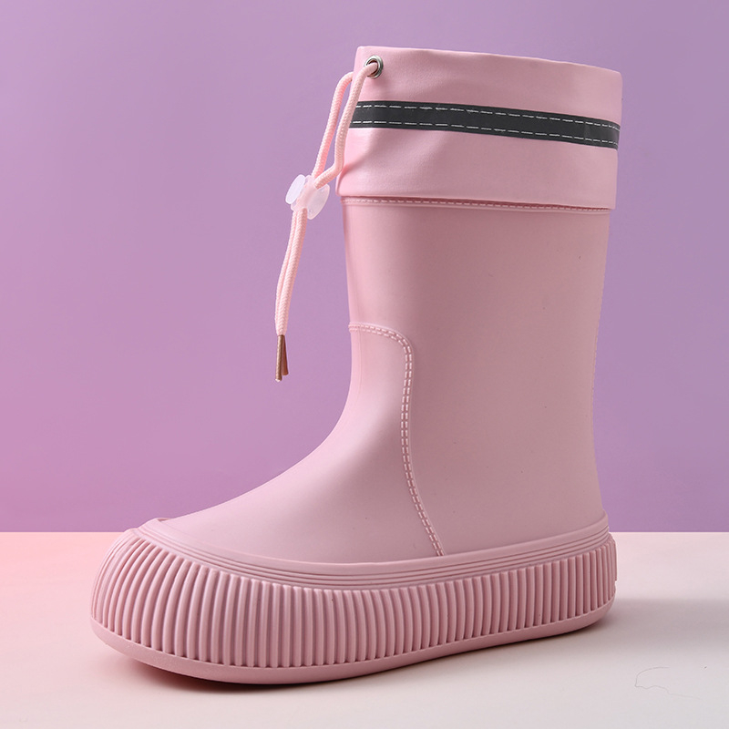 Beihan Cizme de ploaie din EVA pentru femei, până la gambe, fără șireturi, antiderapante, patru sezoane