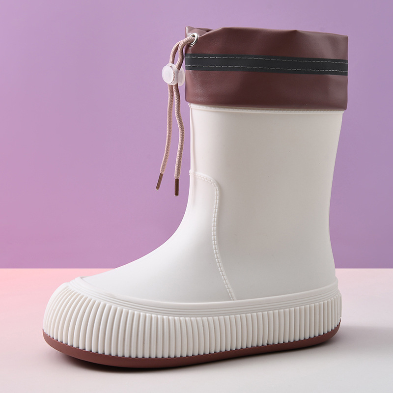 Beihan Cizme de ploaie din EVA pentru femei, până la gambe, fără șireturi, antiderapante, patru sezoane