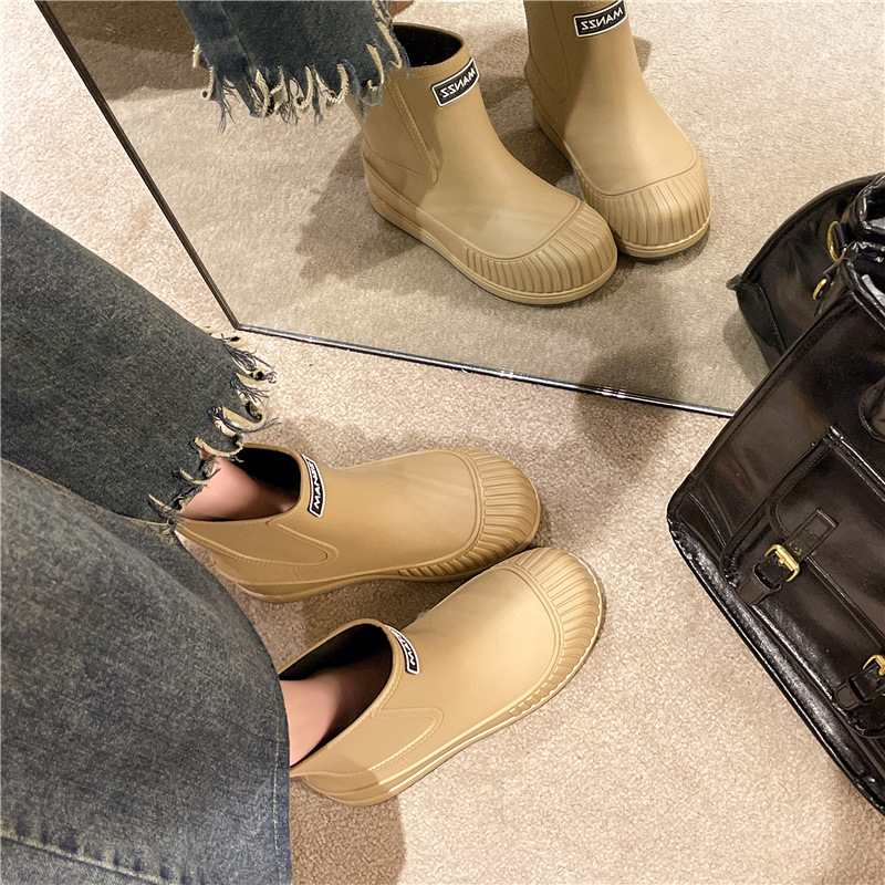 Cizme de ploaie din PVC pentru femei, toc mic 1-3 cm, pentru toate anotimpurile, impermeabile, antiderapante, talpă groasă