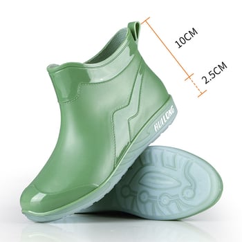 Ghete scurte de ploaie din PVC pentru femei, antiderapante, talpă moale, impermeabile, pentru toate anotimpurile, stil sport