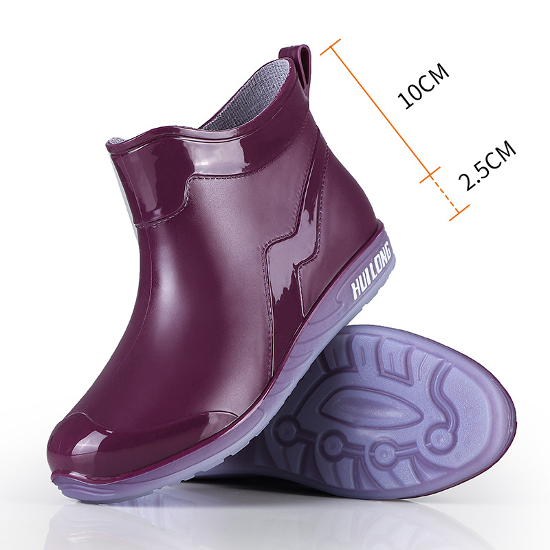 Ghete scurte de ploaie din PVC pentru femei, antiderapante, talpă moale, impermeabile, pentru toate anotimpurile, stil sport