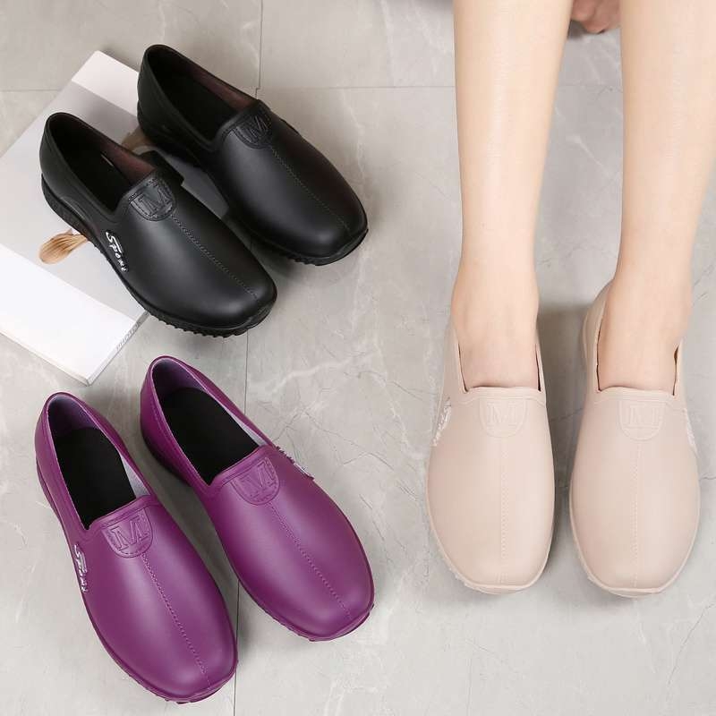 Női PVC esőcsizmák térdig érő, vastag talppal, vízálló és csúszásmentes, őszi-téli szezon