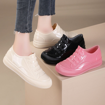 Cizme de ploaie pentru femei, partea superioară din PVC, talie joasă, patru sezoane, unisex