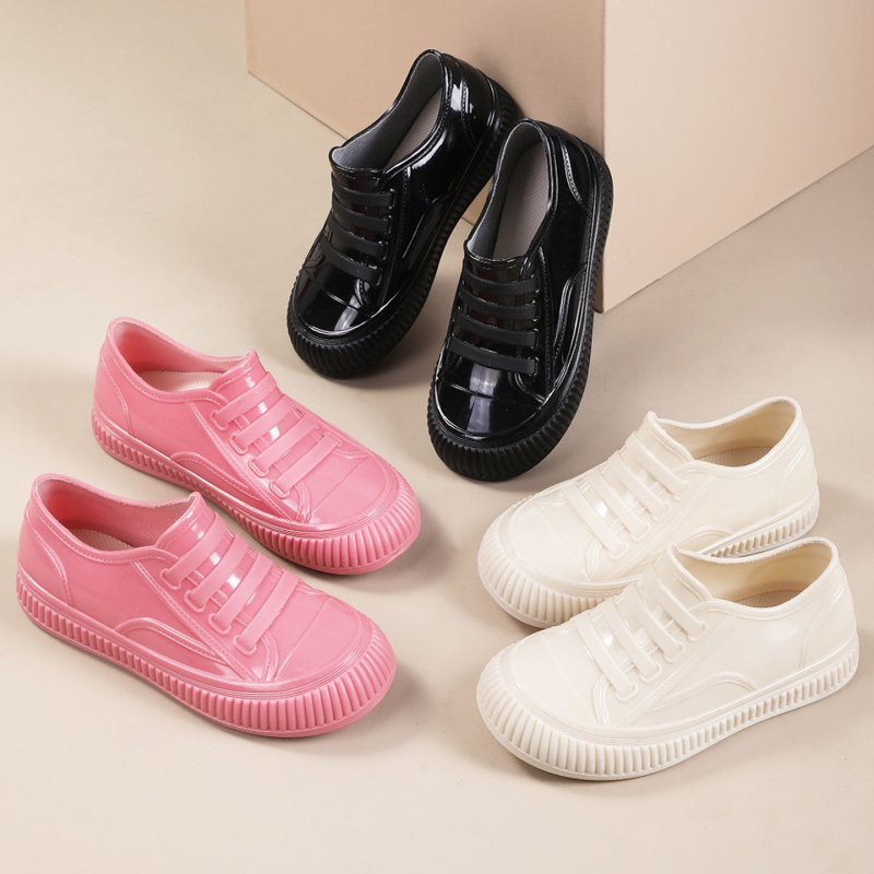 Cizme de ploaie pentru femei, partea superioară din PVC, talie joasă, patru sezoane, unisex