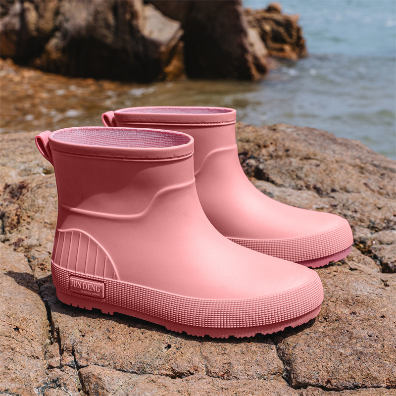 Ženske PVC čizme za kišu, vodootporne, protuklizna potplat, niski gležanj, slip-on