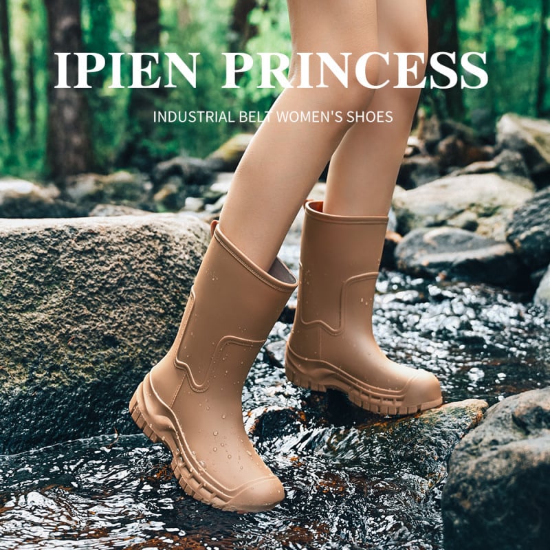 Cizme de ploaie din PVC pentru femei, impermeabile, gambă joasă, pull-on, funcțional outdoor