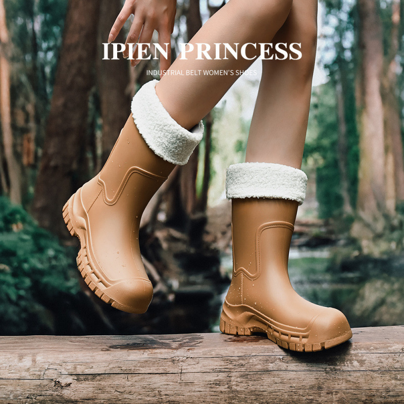 Cizme de ploaie din PVC pentru femei, impermeabile, gambă joasă, pull-on, funcțional outdoor