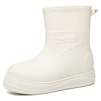 Cizme de ploaie pentru femei din PVC, talie joasă, impermeabile, antiderapante, rezistente la uzură.