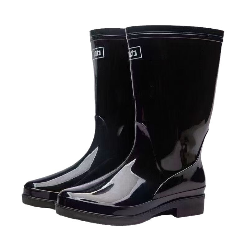 Ženske kišne čizme od PVC, visok štitnik, niski potpetica 1–3 cm, jednobojne, četiri sezone