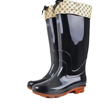 Cizme de ploaie pentru femei din PVC, până la gambe medii, toc mic, impermeabile, antiderapante, rezistente la uzură